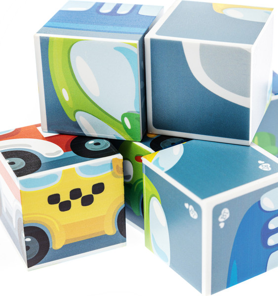 Изображение товара Развивающий игровой набор Baby Toys Кубики Городской транспорт / 03547
