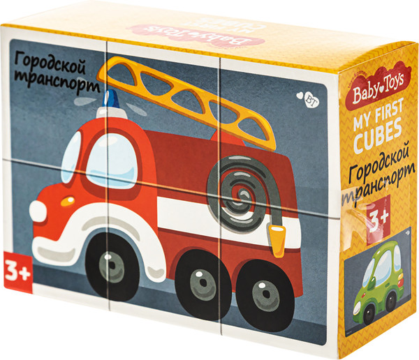 Изображение товара Развивающий игровой набор Baby Toys Кубики Городской транспорт / 03547