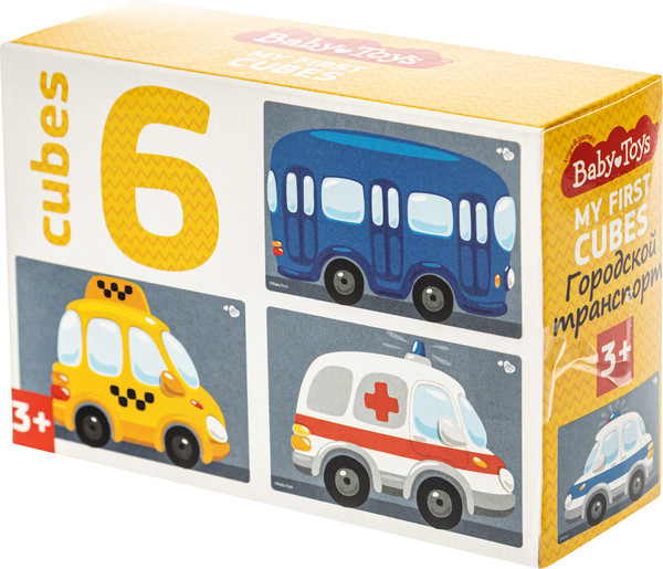 Изображение товара Развивающий игровой набор Baby Toys Кубики Городской транспорт / 03547