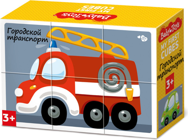 Изображение товара Развивающий игровой набор Baby Toys Кубики Городской транспорт / 03547