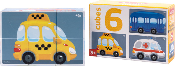 Изображение товара Развивающий игровой набор Baby Toys Кубики Городской транспорт / 03547