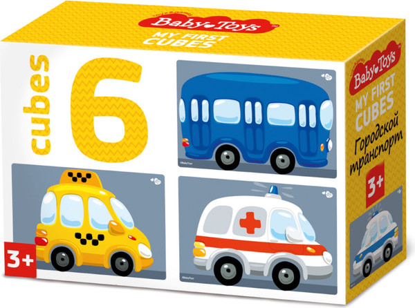 Изображение товара Развивающий игровой набор Baby Toys Кубики Городской транспорт / 03547