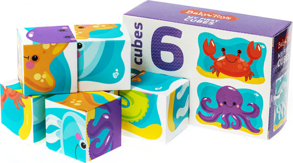 Изображение товара Развивающий игровой набор Baby Toys Кубики Обитатели моря / 03532