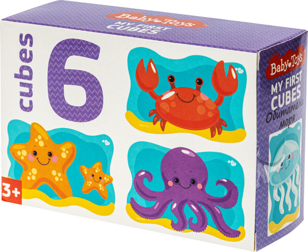 Изображение товара Развивающий игровой набор Baby Toys Кубики Обитатели моря / 03532