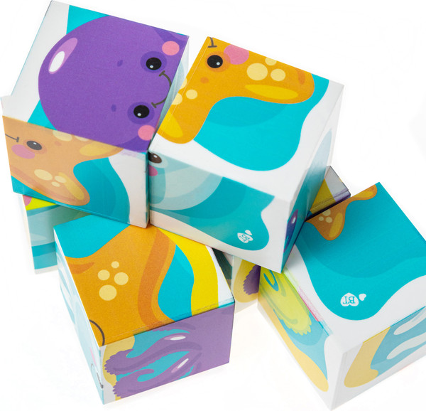 Изображение товара Развивающий игровой набор Baby Toys Кубики Обитатели моря / 03532
