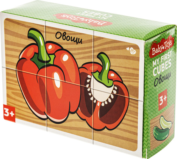 Изображение товара Развивающий игровой набор Baby Toys Кубики Овощи / 03545