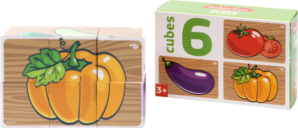 Изображение товара Развивающий игровой набор Baby Toys Кубики Овощи / 03545