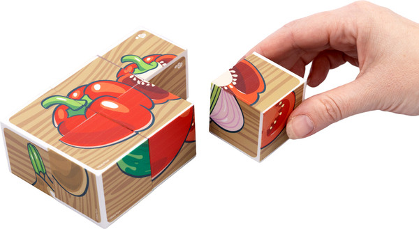 Изображение товара Развивающий игровой набор Baby Toys Кубики Овощи / 03545