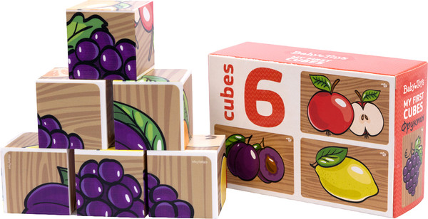 Изображение товара Развивающий игровой набор Baby Toys Кубики Фрукты / 03546