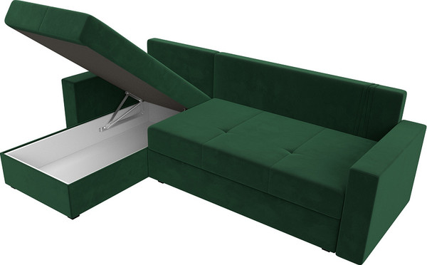Изображение товара Диван угловой Лига Диванов Верона лайт левый (велюр зеленый)