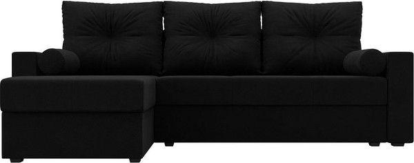 Изображение товара Диван угловой Лига Диванов Верона лайт левый (микровельвет черный)