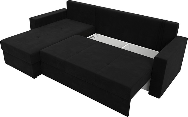 Изображение товара Диван угловой Лига Диванов Верона лайт левый (микровельвет черный)