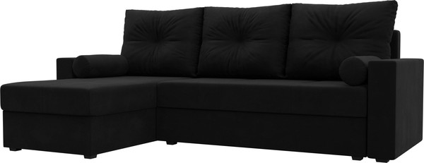 Изображение товара Диван угловой Лига Диванов Верона лайт левый (микровельвет черный)