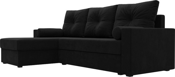 Изображение товара Диван угловой Лига Диванов Верона лайт левый (микровельвет черный)