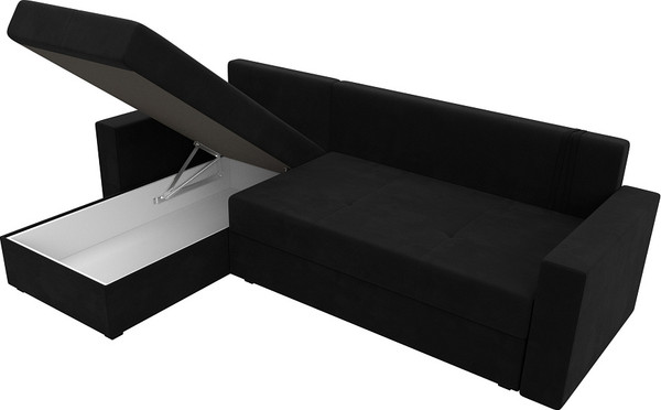Изображение товара Диван угловой Лига Диванов Верона лайт левый (микровельвет черный)