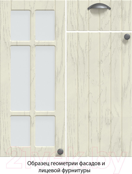 Изображение товара Кухонный гарнитур Интерлиния Берес 1.5x3.1 правая (дуб снежный/серый каспий)