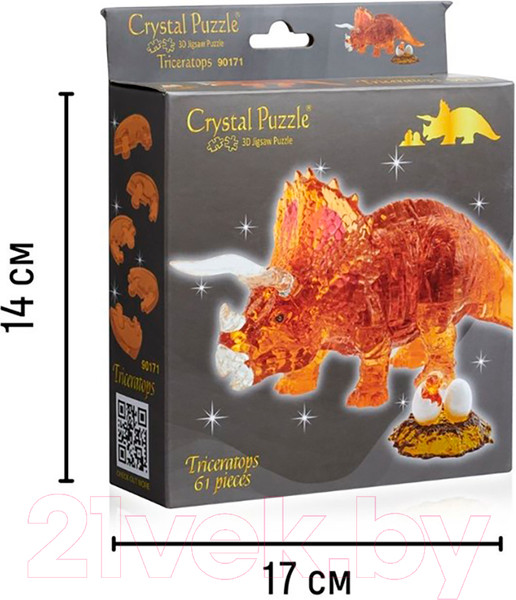 Изображение товара 3D-пазл Crystal Puzzle Трицератопс / 90171