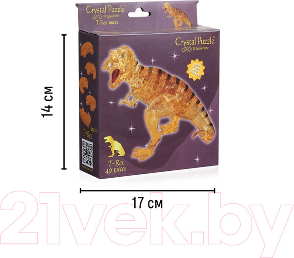 Изображение товара 3D-пазл Crystal Puzzle Динозавр T-Rex / 90272 (коричневый)