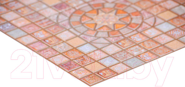 Изображение товара Панель ПВХ Регул Мозаика Медальон коричневый (957x480x0.4мм)