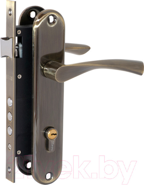 Изображение товара Замок врезной Vettore 2223 AB m70Z с ручкой и цилиндром (бронза)