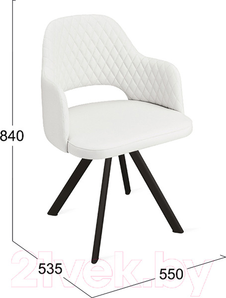 Изображение товара Стул ТриЯ Калипсо К2 (черный муар/кожзам Polo White)