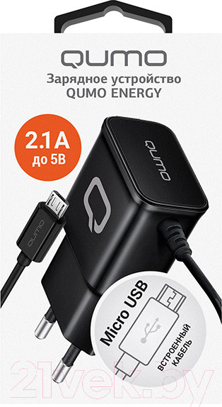 Изображение товара Зарядное устройство сетевое Qumo Energy Charger 0024 / Q30548 (черный)