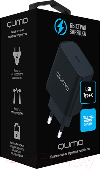 Изображение товара Адаптер питания сетевой Qumo Energy Light Charger 0050 / Q32874 (черный)