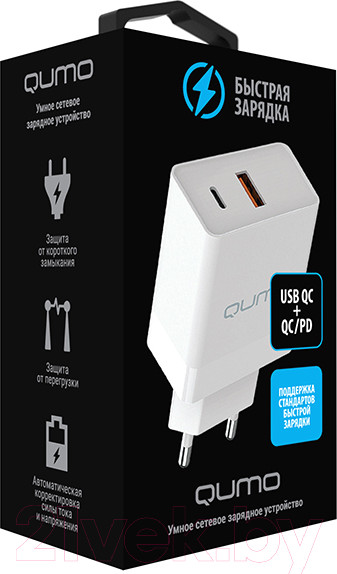Изображение товара Адаптер питания сетевой Qumo Energy Light Charger 0052 / Q32846 (белый)