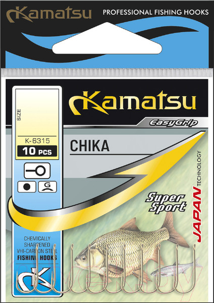 Изображение товара Набор крючков рыболовных KAMATSU Chika Gold 8 / 513700108 (10шт)