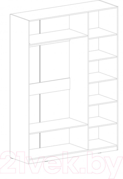 Изображение товара Шкаф Мебельград Глазго 3-х дверный 165x53.5x226.5 (таксония/металл бруклин)
