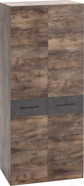 Изображение товара Шкаф Мебельград Глазго 2-х дверный 102x53.5x226.5 (таксония/металл бруклин)