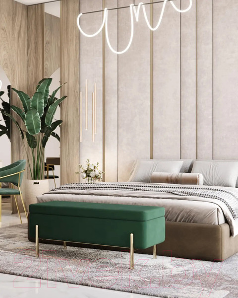 Изображение товара Банкетка Stool Group Болейн с ящиком / 20A544VF-MOMO-17 (велюр зеленый)