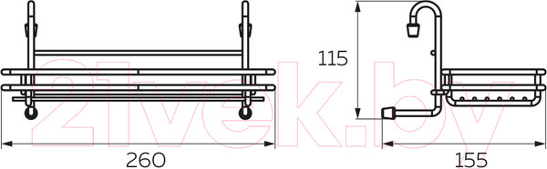 Изображение товара Полка многоцелевая на рейлинг Lemax MX-414