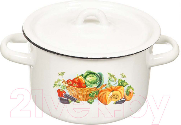 Изображение товара Кастрюля СтальЭмаль 1с17с (4.5л, белый)