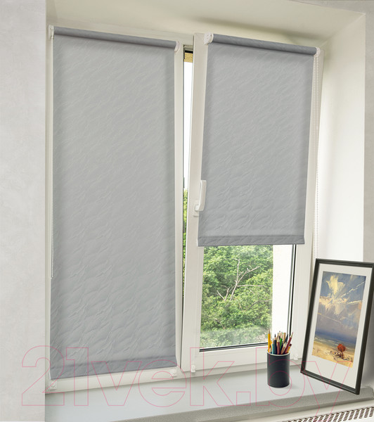 Изображение товара Рулонная штора Delfa Сантайм Жаккард Веда СРШ-01М 8618 (43x170, серый)