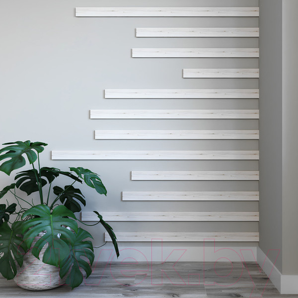 Изображение товара Рейка интерьерная STELLA Бриона МДФ Дуб Санремо Белый (2700x40x16)