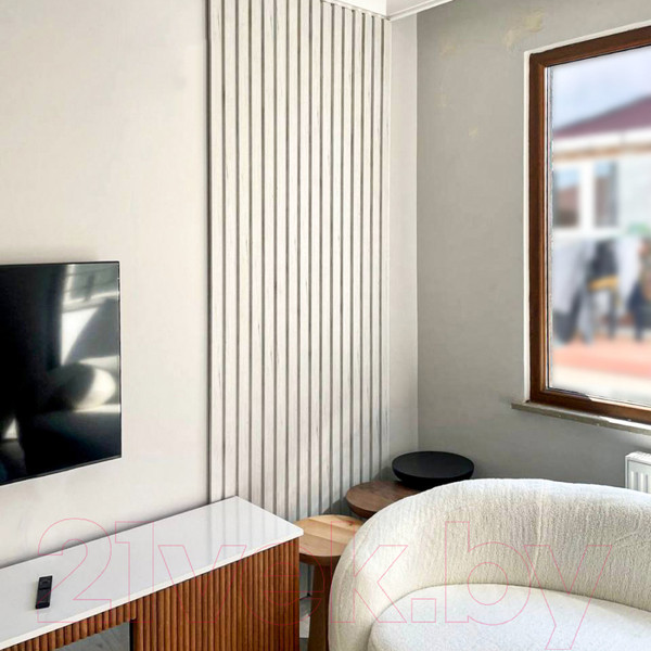 Изображение товара Рейка интерьерная STELLA Бриона МДФ Дуб Санремо Белый (2700x40x16)