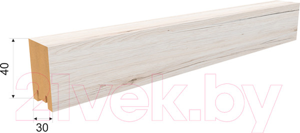 Изображение товара Рейка интерьерная STELLA Ривьера МДФ Дуб Санремо Белый (2700x30x40)