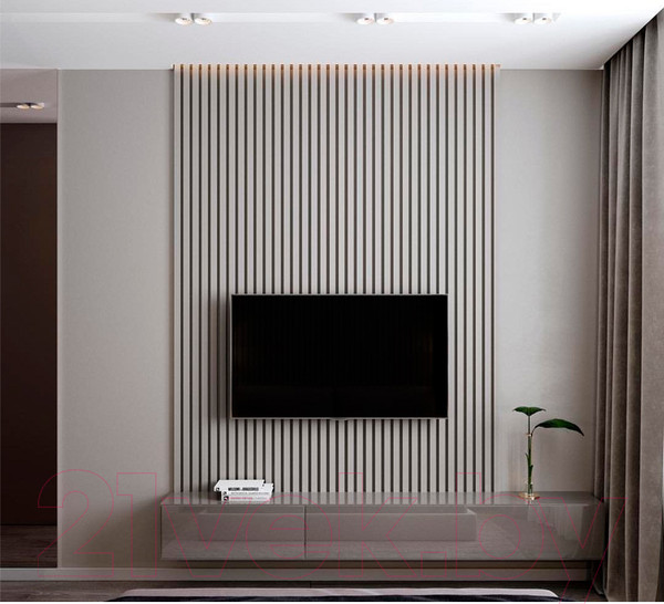 Изображение товара Рейка интерьерная STELLA Ривьера МДФ Белая (2700x30x40)