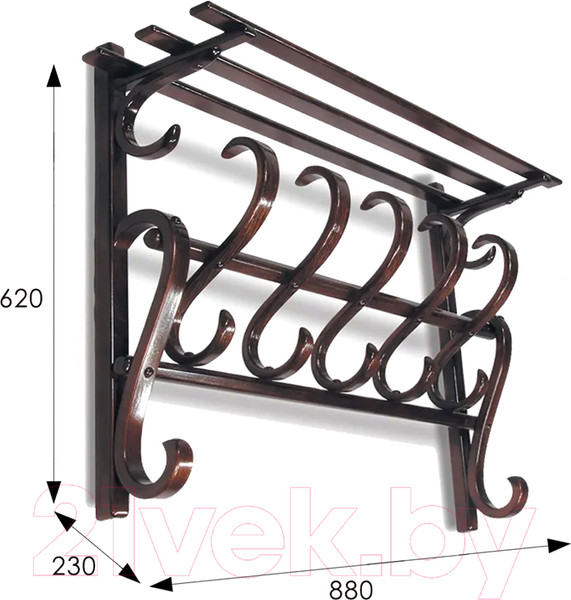 Изображение товара Вешалка для одежды Мебелик В 7Н (темно-коричневый)