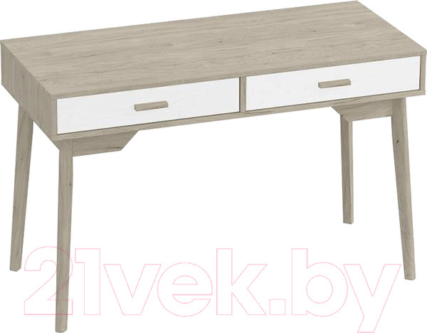 Изображение товара Письменный стол Мебельград Калгари (дуб натуральный светлый/белый матовый)