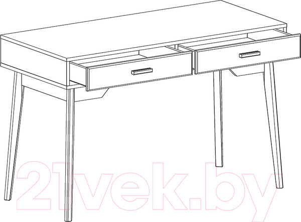 Изображение товара Письменный стол Мебельград Калгари (белый аляска /белый матовый)