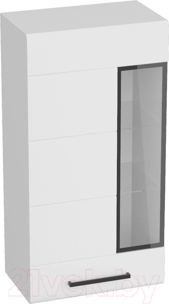 Изображение товара Шкаф навесной Мебельград Кельн (белый аляска/белый глянец)
