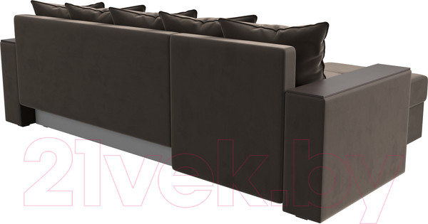 Изображение товара Диван угловой Лига Диванов Дубай лайт левый (велюр коричневый)