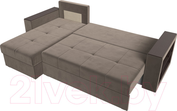 Изображение товара Диван угловой Лига Диванов Дубай лайт левый (велюр коричневый)
