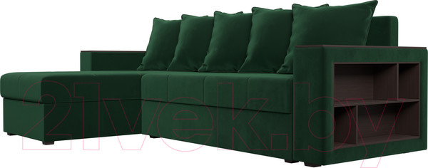 Изображение товара Диван угловой Лига Диванов Дубай лайт левый (велюр зеленый)