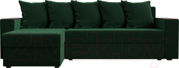 Изображение товара Диван угловой Лига Диванов Дубай лайт левый (велюр зеленый)
