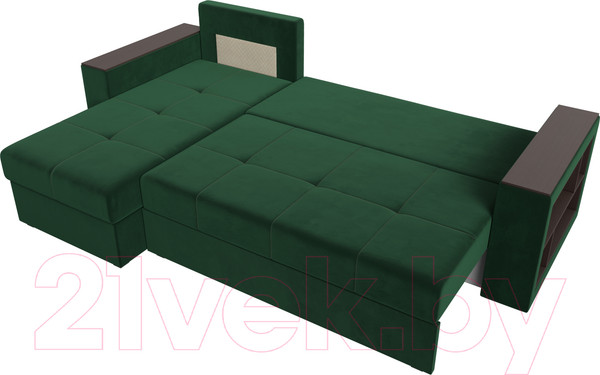 Изображение товара Диван угловой Лига Диванов Дубай лайт левый (велюр зеленый)