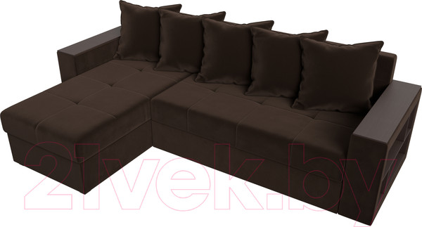 Изображение товара Диван угловой Лига Диванов Дубай лайт левый (микровельвет коричневый)
