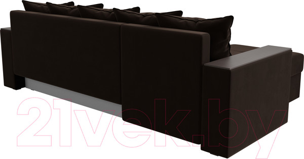 Изображение товара Диван угловой Лига Диванов Дубай лайт левый (микровельвет коричневый)